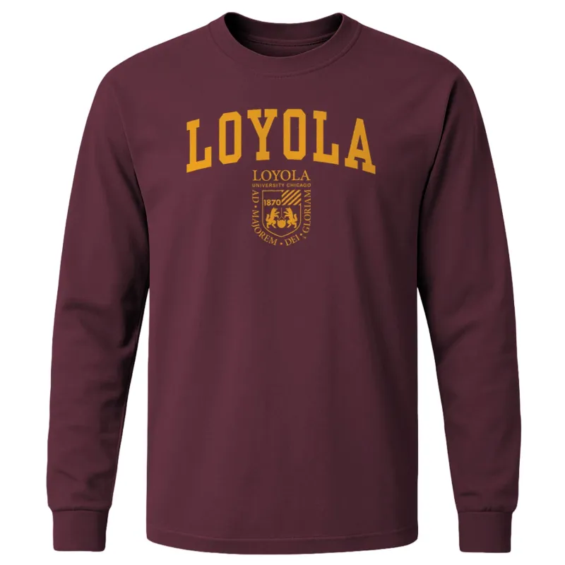 Loyola University Chicago Heritage Long Sleeve T-Shirt (Maroon) sold by Barnesmith