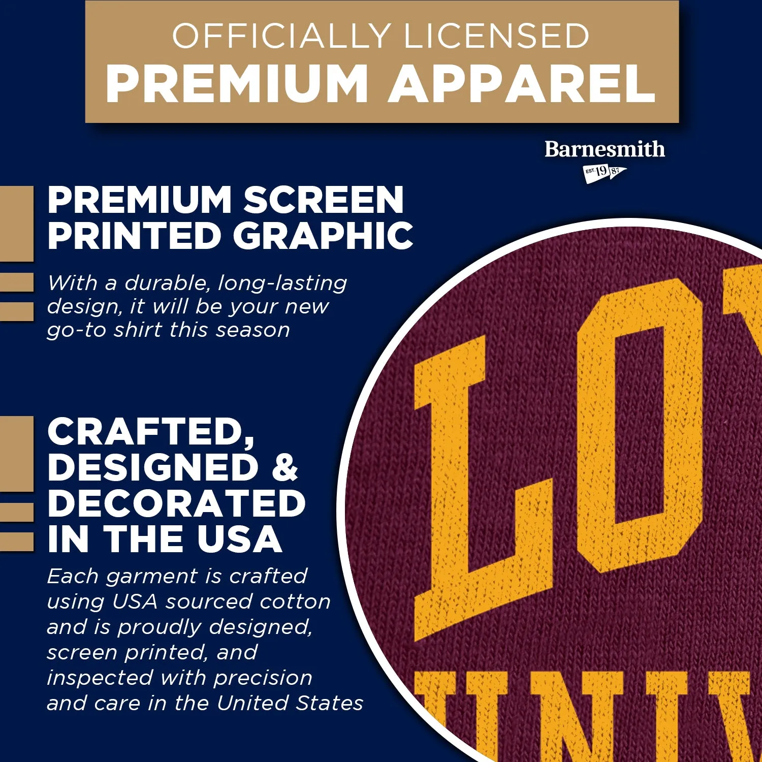 Loyola University Chicago Classic T-Shirt (Maroon) sold by Barnesmith product image thumbnail 4
