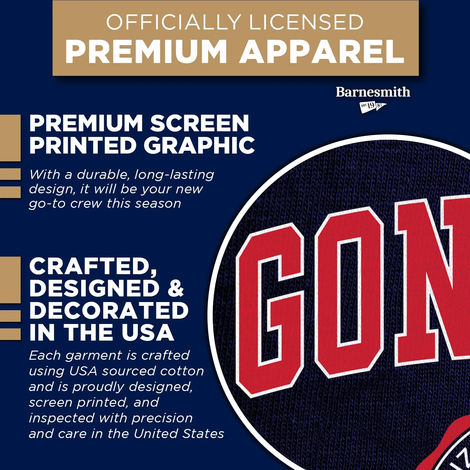 Gonzaga University Heritage Sweatshirt (Navy) sold by Barnesmith product image thumbnail 4