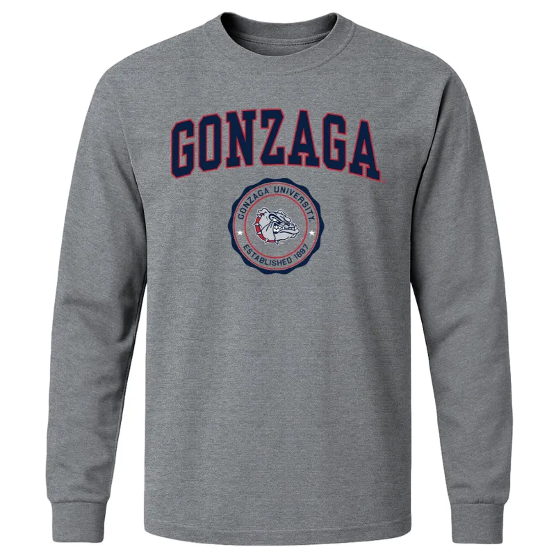 Gonzaga University Heritage Long Sleeve T-Shirt (Charcoal Grey) sold by Barnesmith