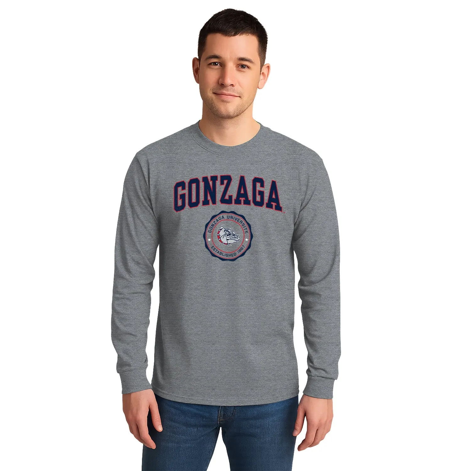 Gonzaga University Heritage Long Sleeve T-Shirt (Charcoal Grey) sold by Barnesmith product image thumbnail 2
