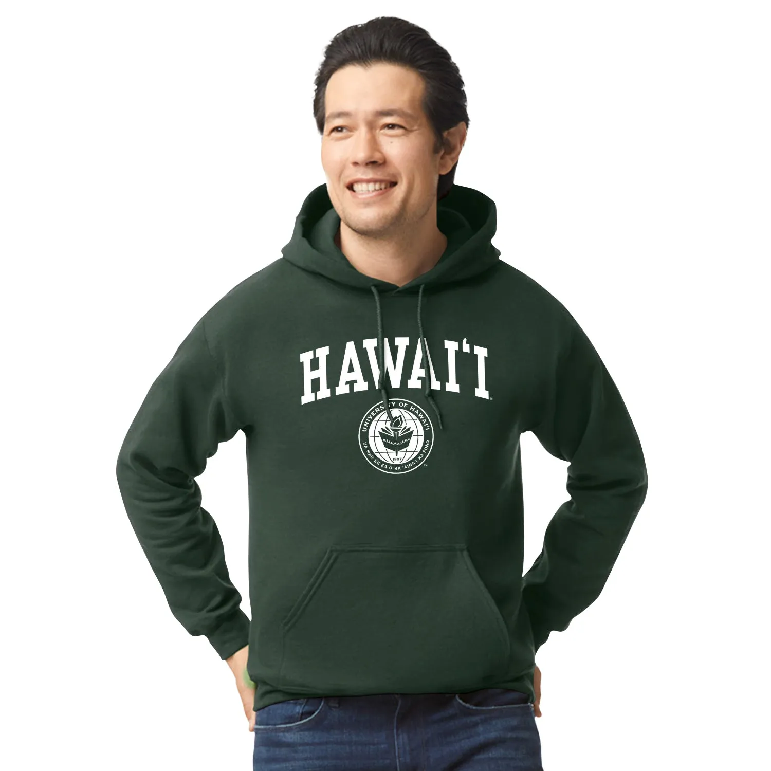 University of Hawaii Heritage Hooded Sweatshirt (Hunter Green) sold by Barnesmith product image thumbnail 2