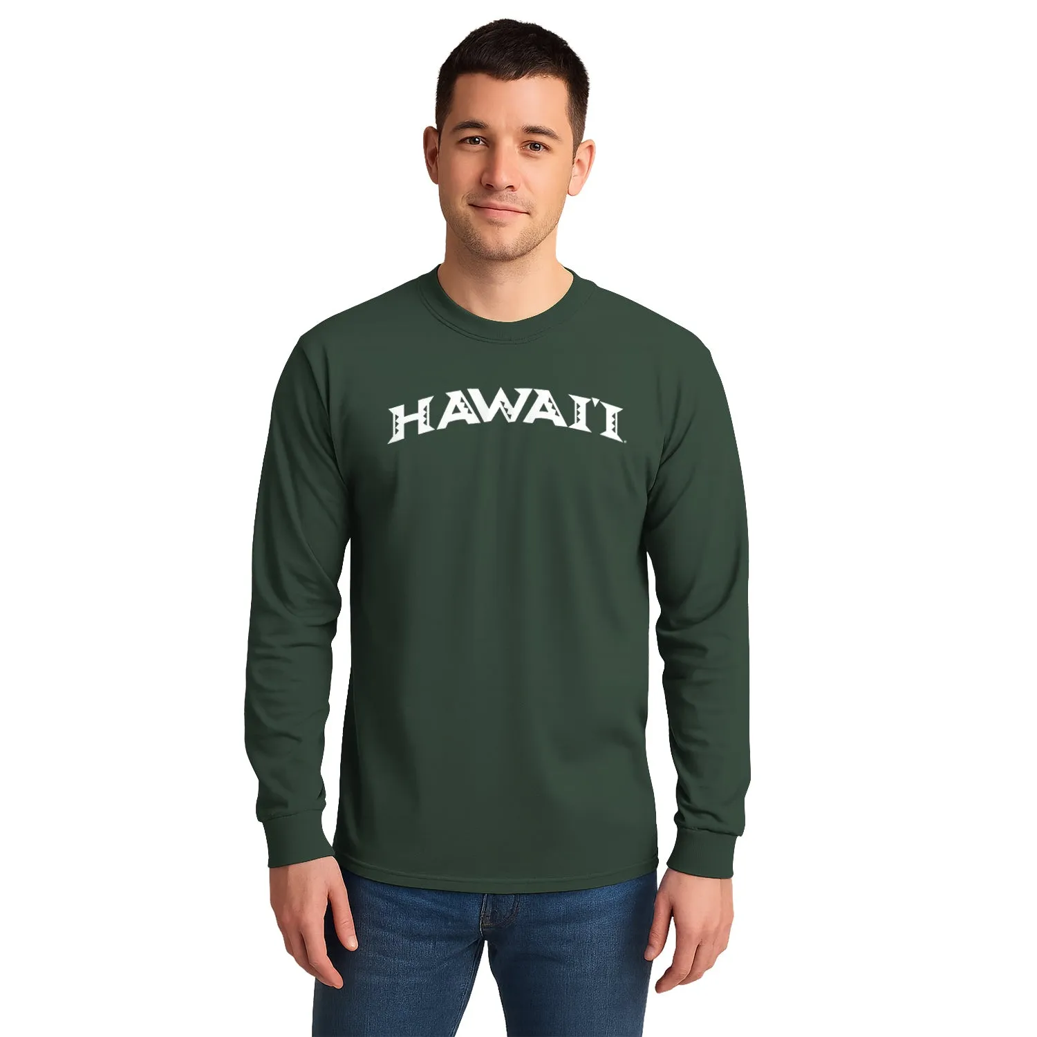 University of Hawaii Classic Long Sleeve T-Shirt (Hunter Green) sold by Barnesmith product image thumbnail 2