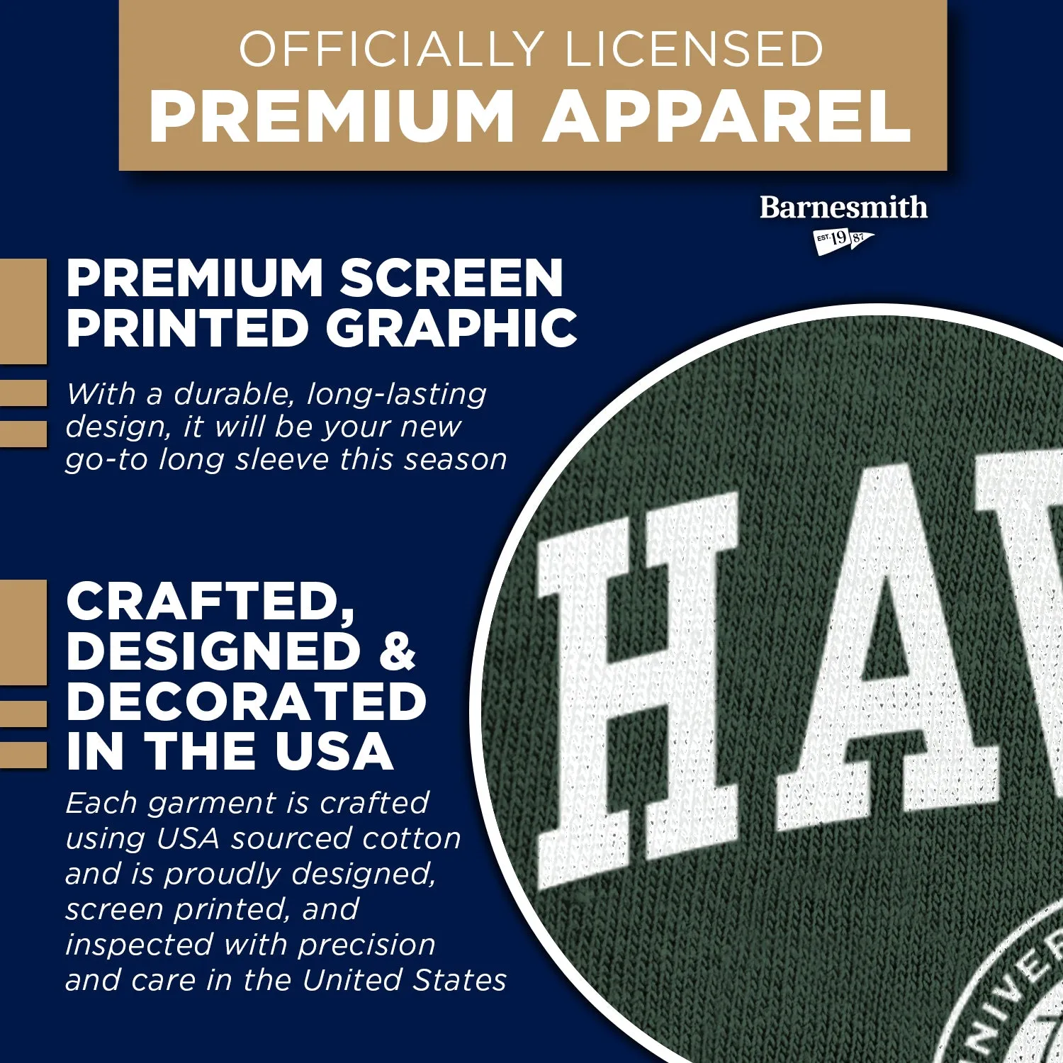 University of Hawaii Heritage Long Sleeve T-Shirt (Hunter Green) sold by Barnesmith product image thumbnail 4