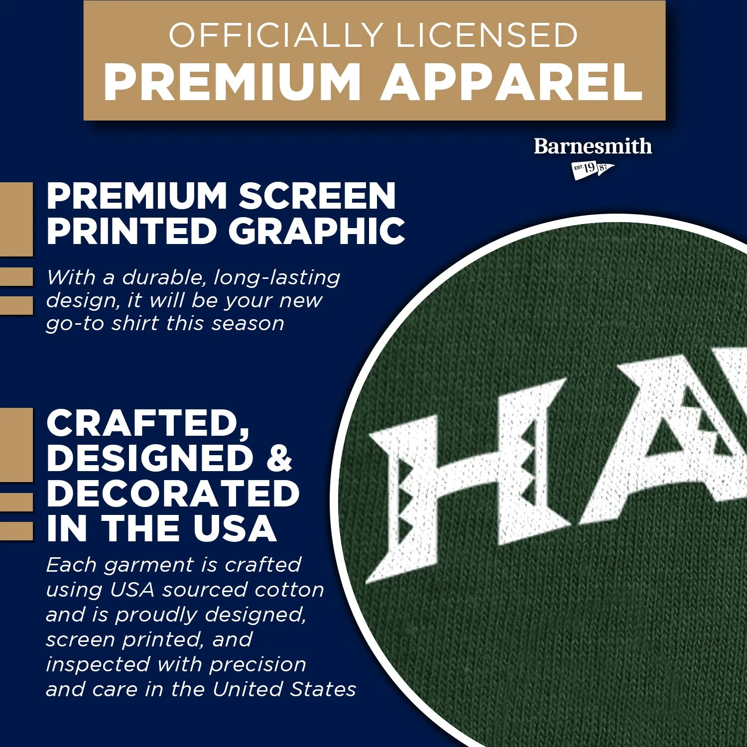 University of Hawaii Classic T-Shirt (Hunter Green) sold by Barnesmith product image thumbnail 4