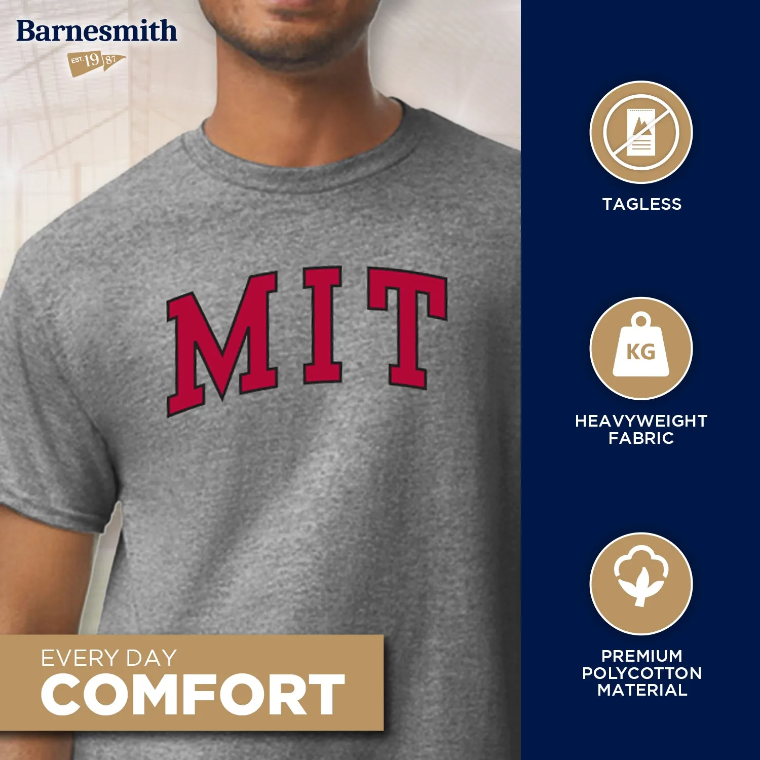 MIT Classic T-Shirt (Charcoal Grey) sold by Barnesmith product image thumbnail 3