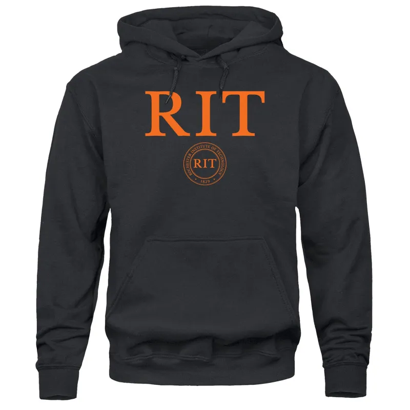 Rochester Institute of Technology Heritage Hooded Sweatshirt (Black) sold by Barnesmith