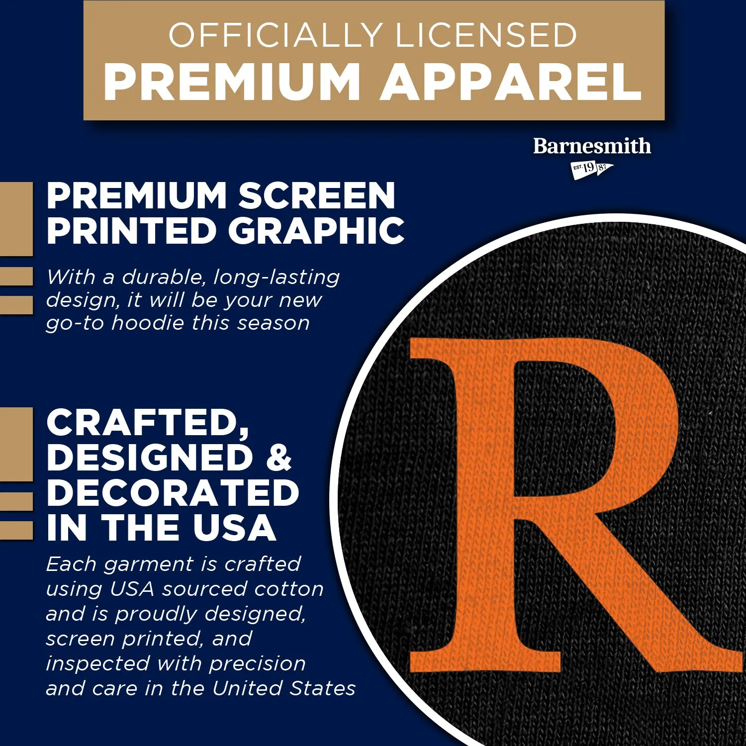 Rochester Institute of Technology Heritage Hooded Sweatshirt (Black) sold by Barnesmith product image thumbnail 4