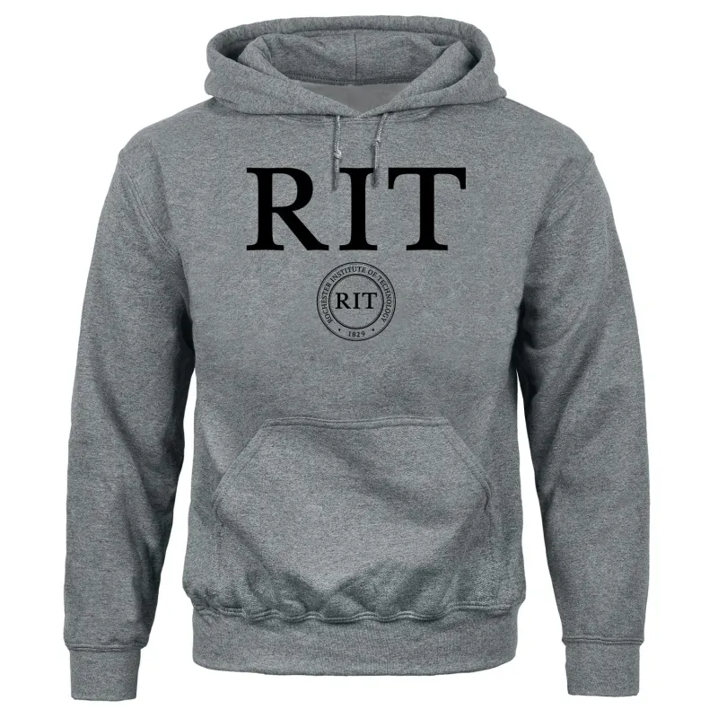 Rochester Institute of Technology Heritage Hooded Sweatshirt (Charcoal Grey) sold by Barnesmith