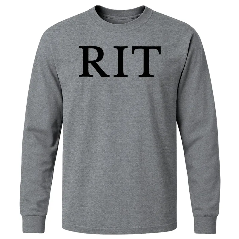 Rochester Institute of Technology Classic Long Sleeve T-Shirt (Charcoal Grey) sold by Barnesmith