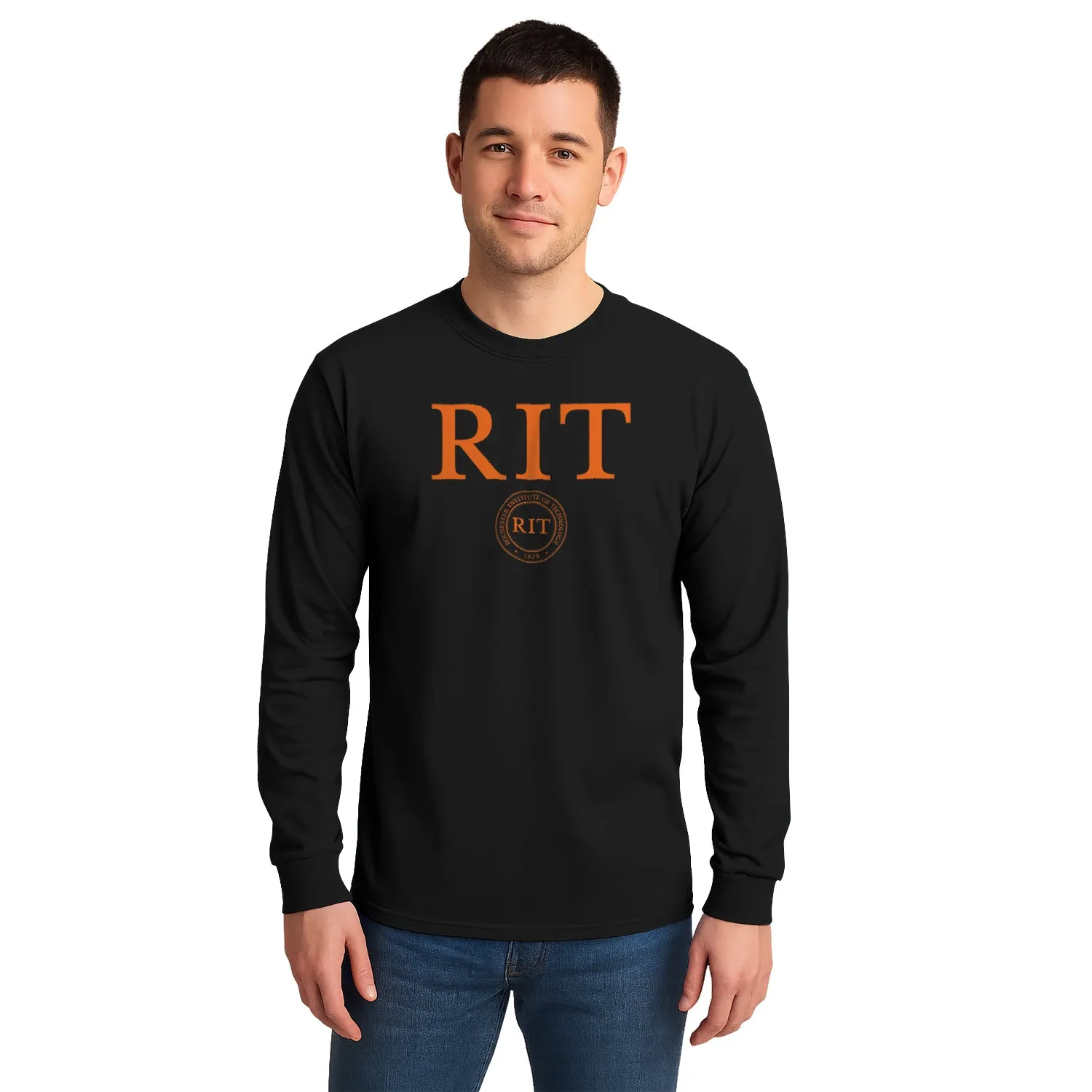Rochester Institute of Technology Heritage Long Sleeve T-Shirt (Black) sold by Barnesmith product image thumbnail 2