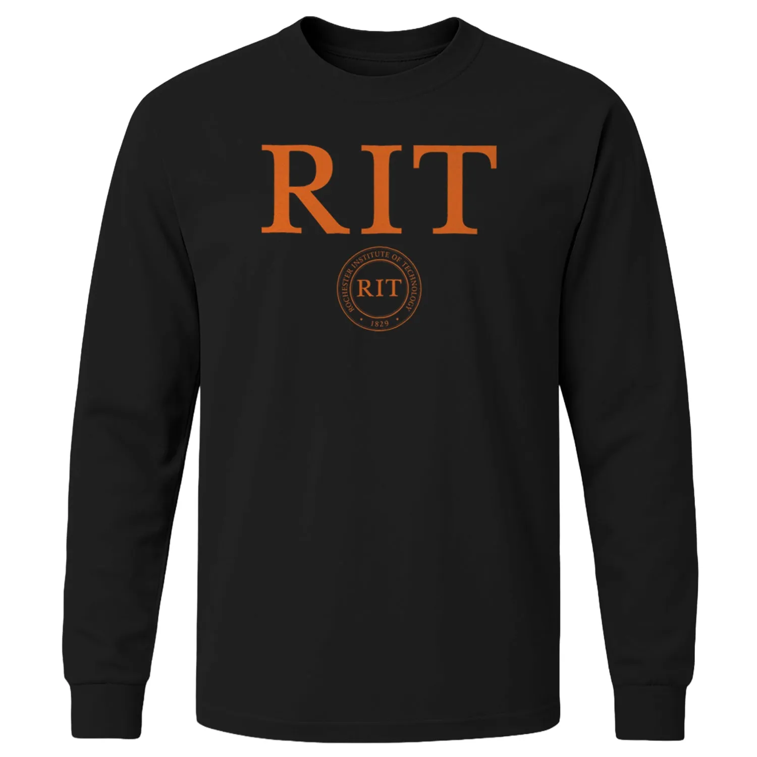 Rochester Institute of Technology Heritage Long Sleeve T-Shirt (Black) sold by Barnesmith