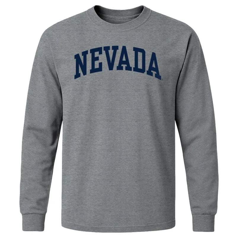 University of Nevada Reno Classic Long Sleeve T-Shirt (Charcoal Grey) sold by Barnesmith