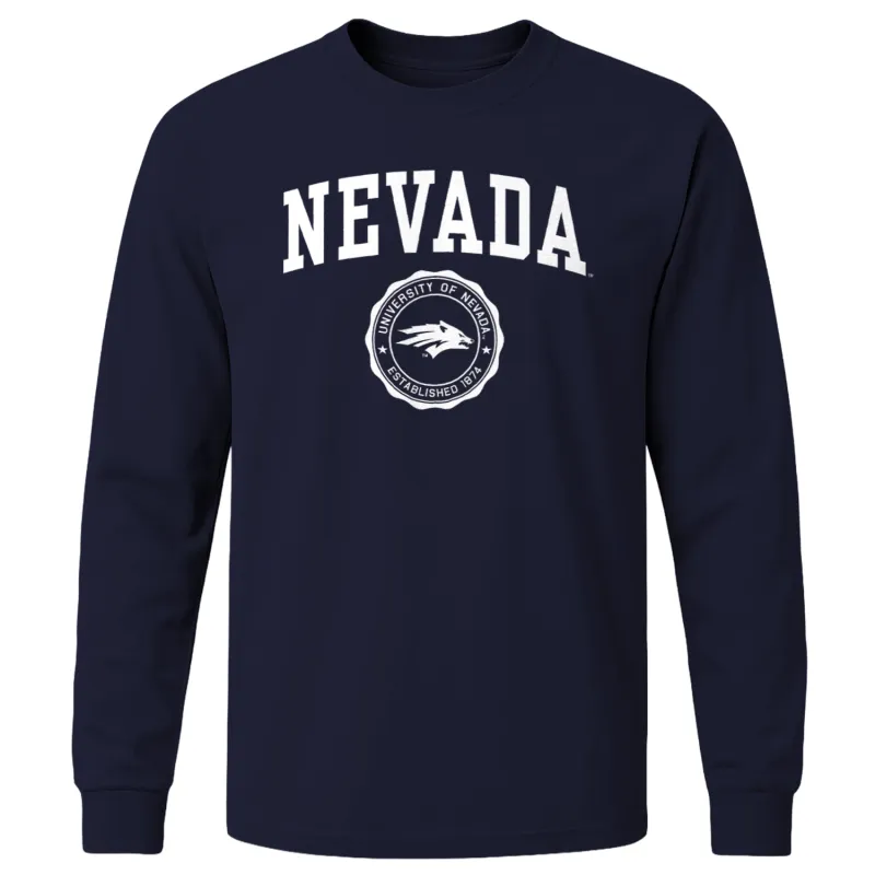 University of Nevada Reno Heritage Long Sleeve T-Shirt (Navy) sold by Barnesmith