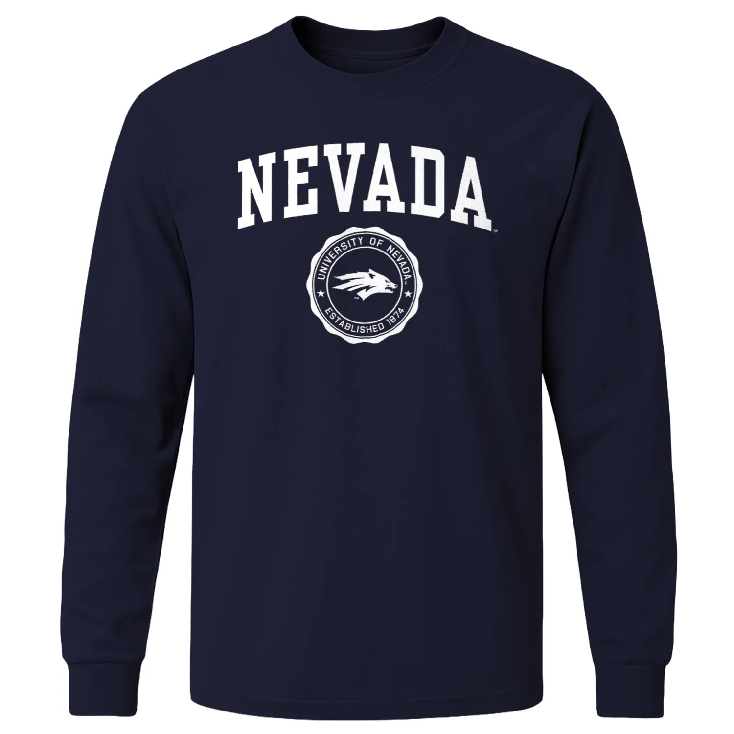 University of Nevada Reno Heritage Long Sleeve T-Shirt (Navy) sold by Barnesmith