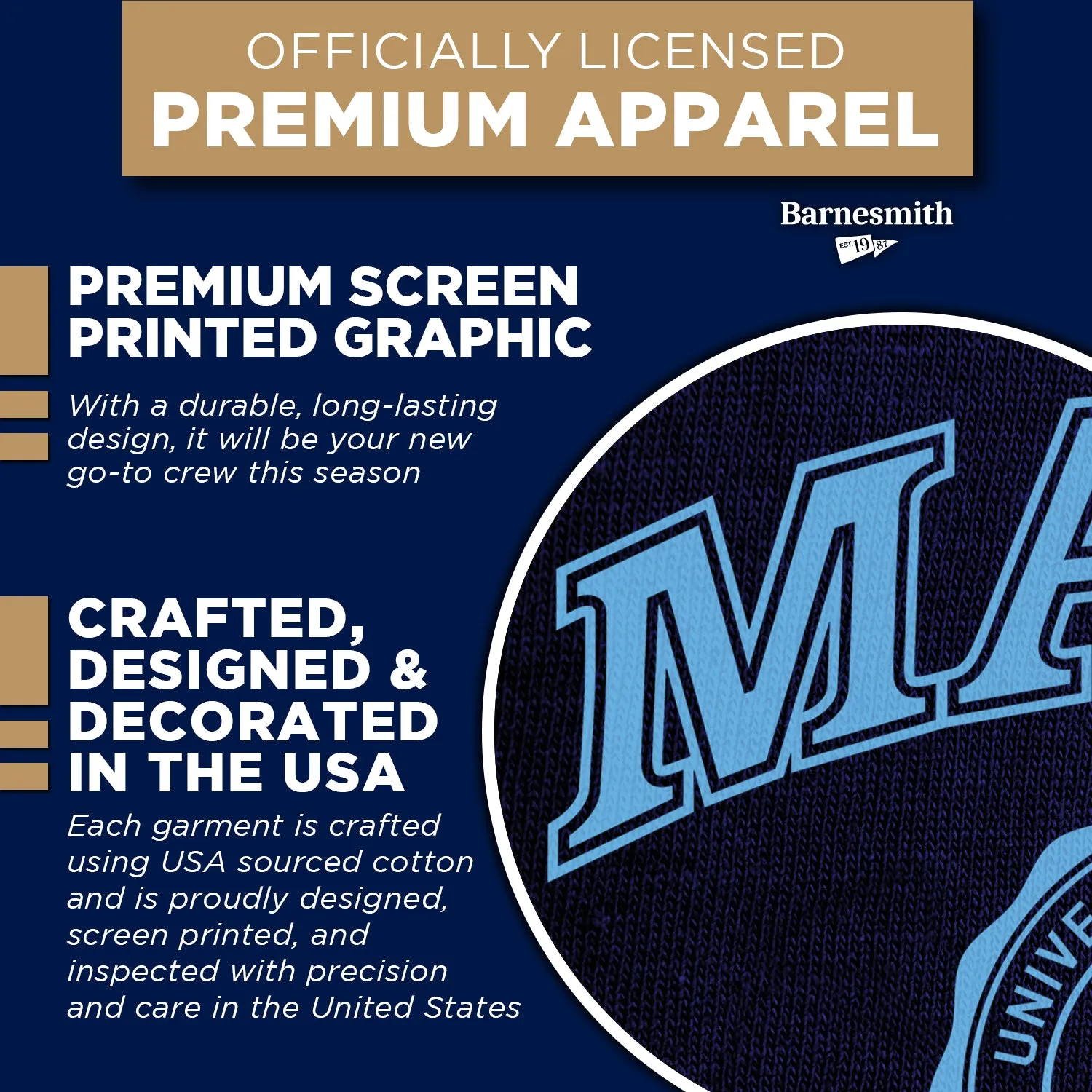 University of Maine Heritage Sweatshirt (Navy) sold by Barnesmith product image thumbnail 4