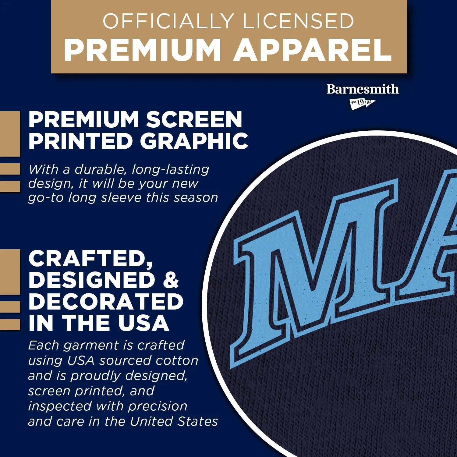 University of Maine Classic Long Sleeve T-Shirt (Navy) sold by Barnesmith product image thumbnail 4