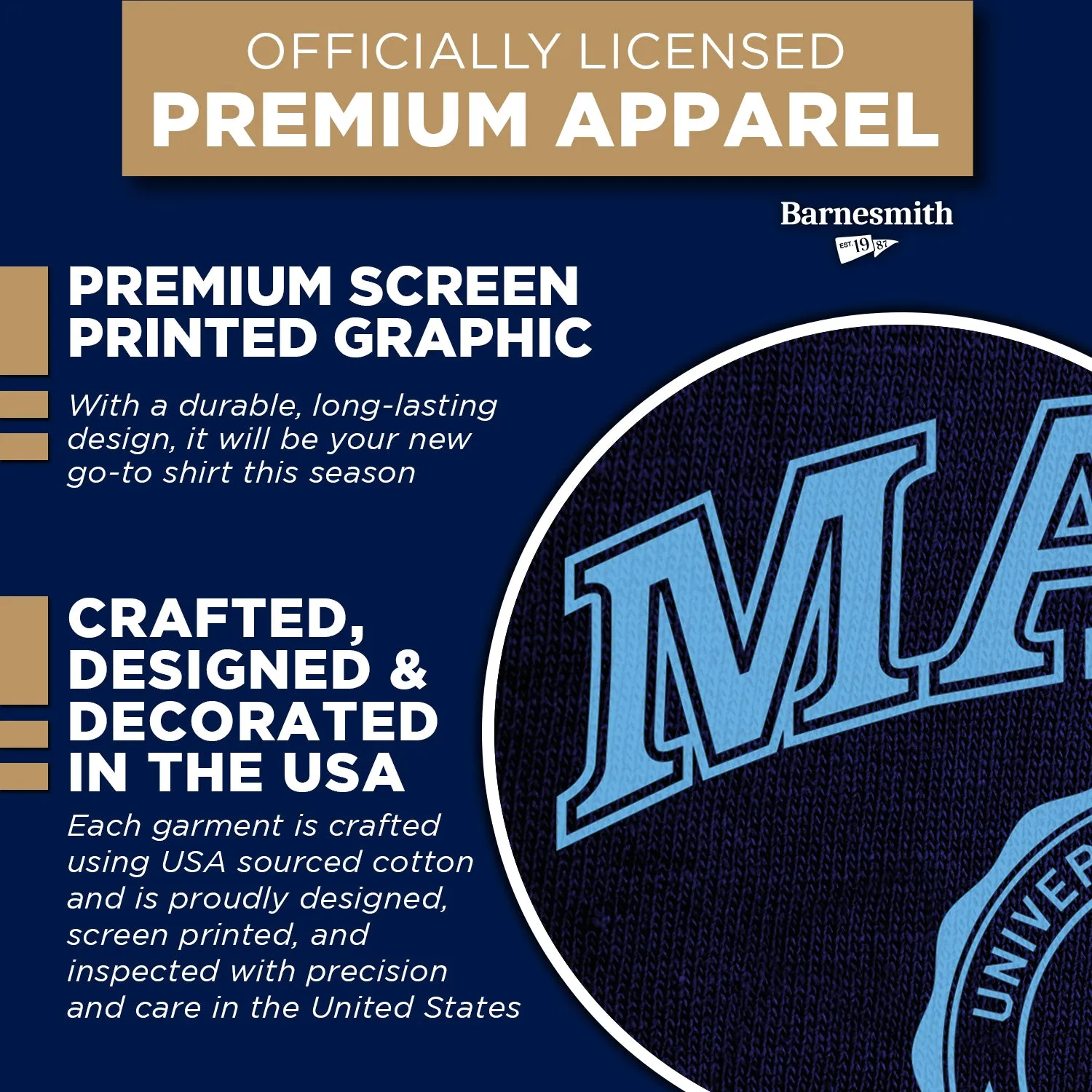 University of Maine Heritage T-Shirt (Navy) sold by Barnesmith product image thumbnail 4