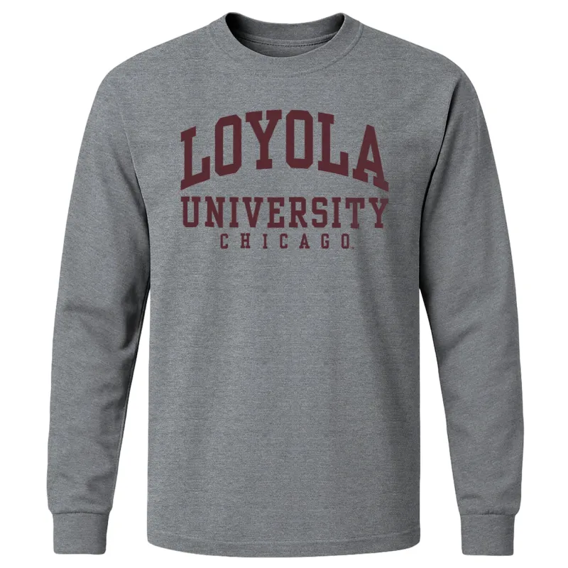 Loyola University Chicago Classic Long Sleeve T-Shirt (Charcoal Grey) sold by Barnesmith
