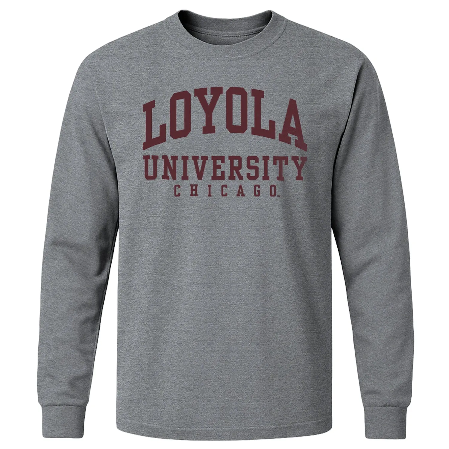 Loyola University Chicago Classic Long Sleeve T-Shirt (Charcoal Grey) sold by Barnesmith