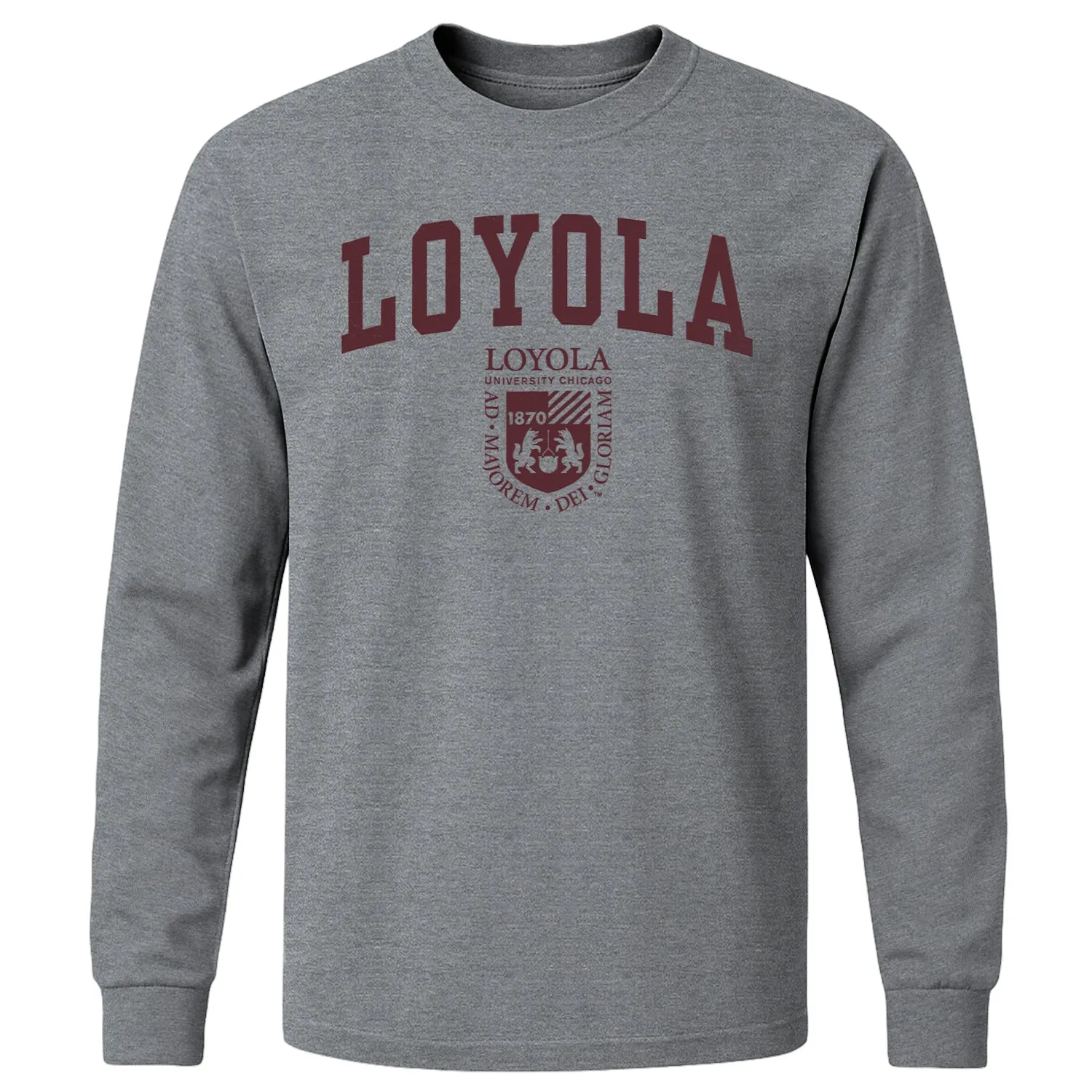 Loyola University Chicago Heritage Long Sleeve T-Shirt (Charcoal Grey) sold by Barnesmith