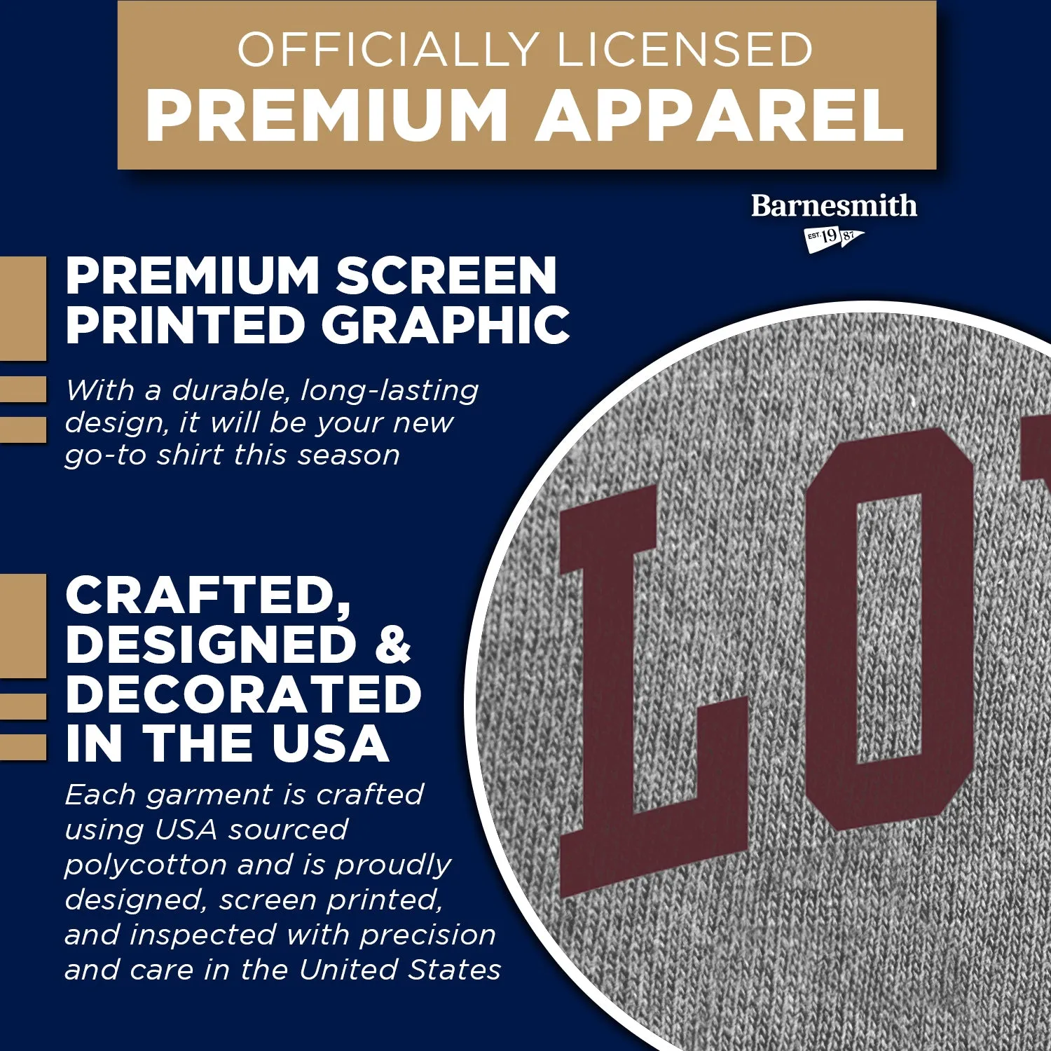 Loyola University Chicago Heritage T-Shirt (Charcoal Grey) sold by Barnesmith product image thumbnail 4