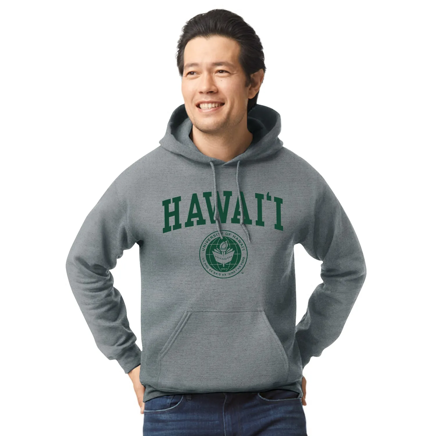 University of Hawaii Heritage Hooded Sweatshirt (Charcoal Grey) sold by Barnesmith product image thumbnail 2