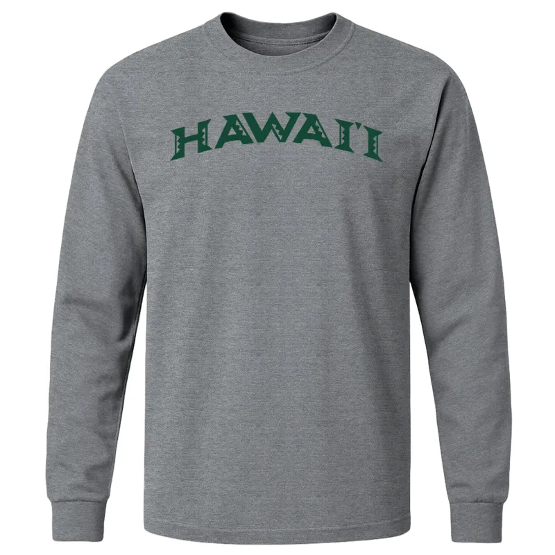 University of Hawaii Classic Long Sleeve T-Shirt (Charcoal Grey) sold by Barnesmith