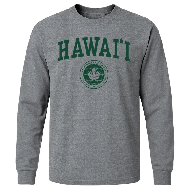 University of Hawaii Heritage Long Sleeve T-Shirt (Charcoal Grey) sold by Barnesmith