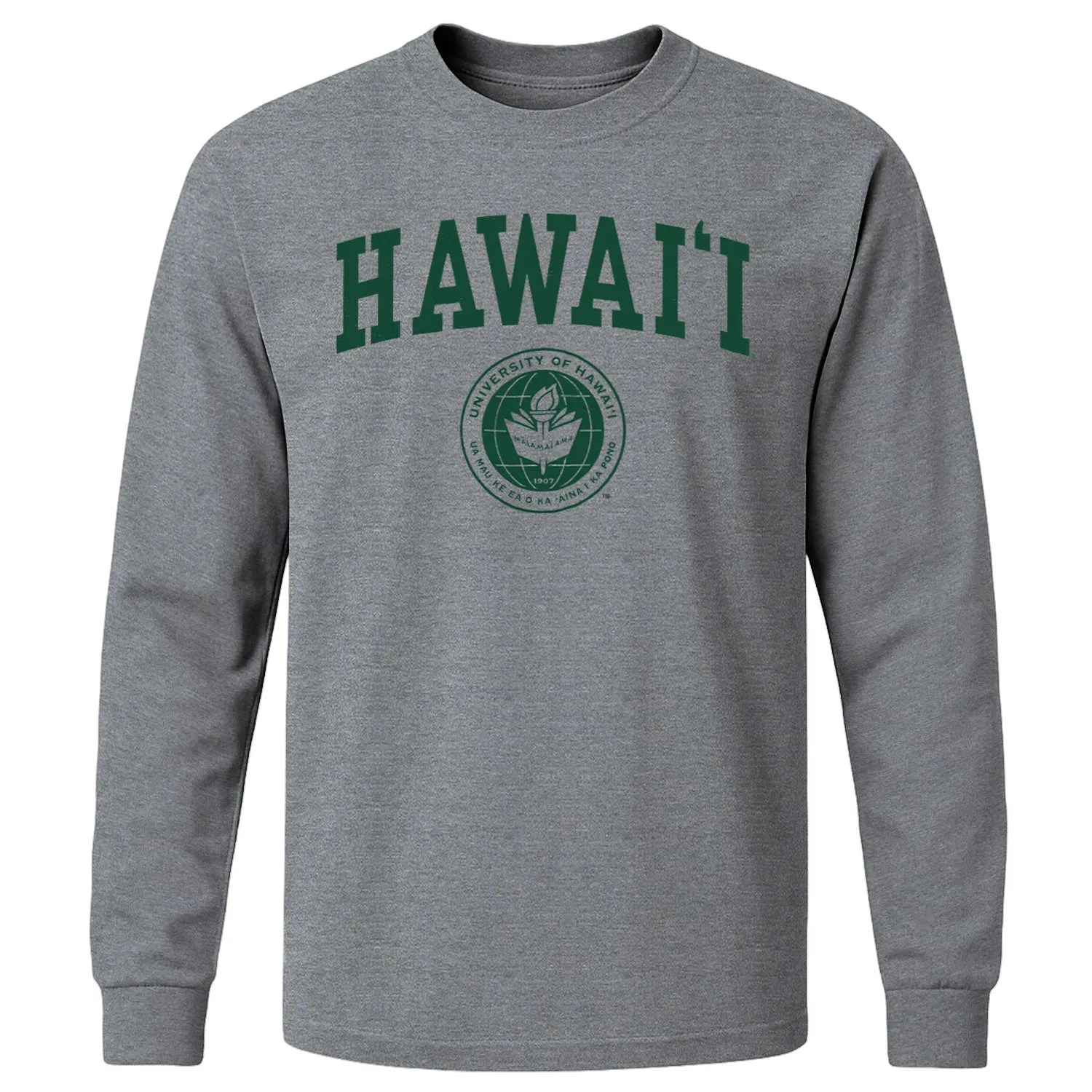 University of Hawaii Heritage Long Sleeve T-Shirt (Charcoal Grey) sold by Barnesmith