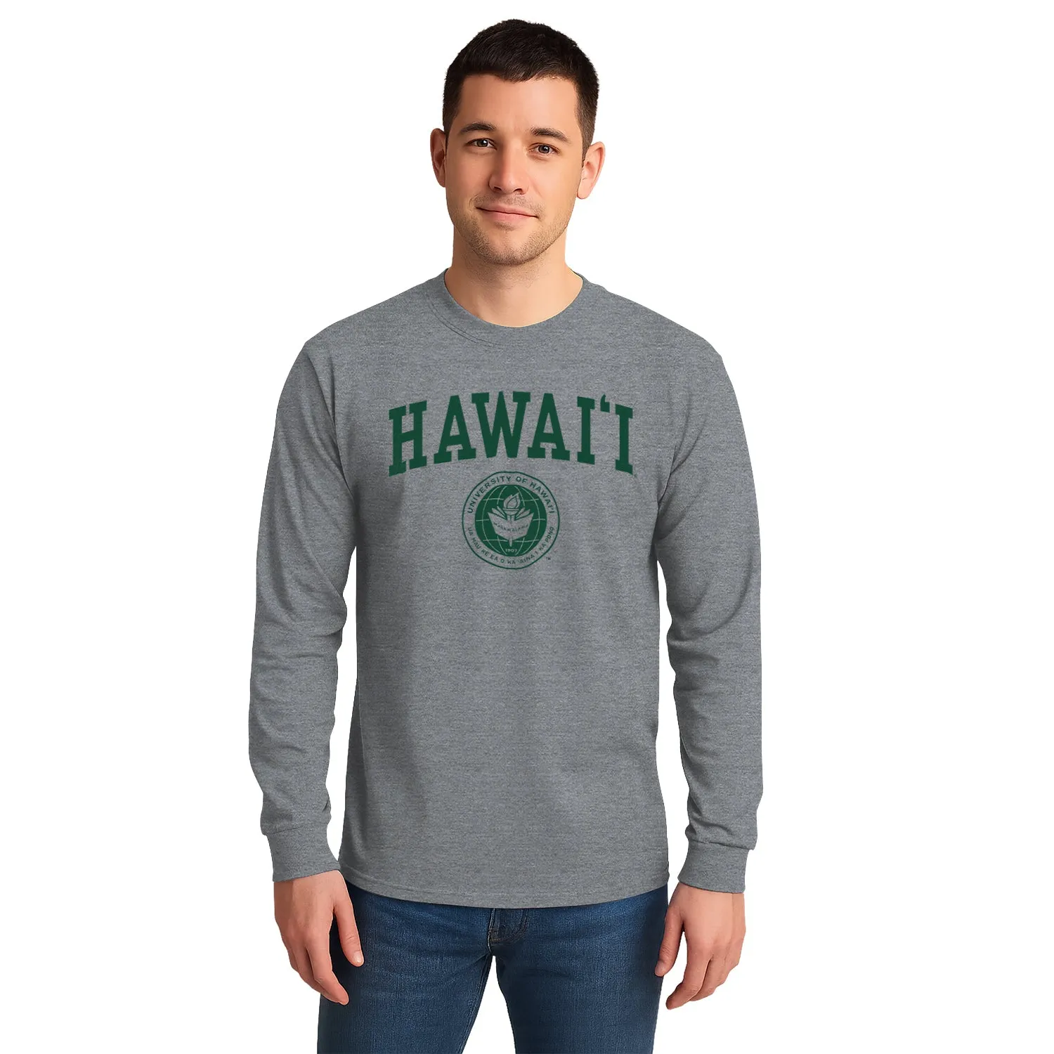 University of Hawaii Heritage Long Sleeve T-Shirt (Charcoal Grey) sold by Barnesmith product image thumbnail 2
