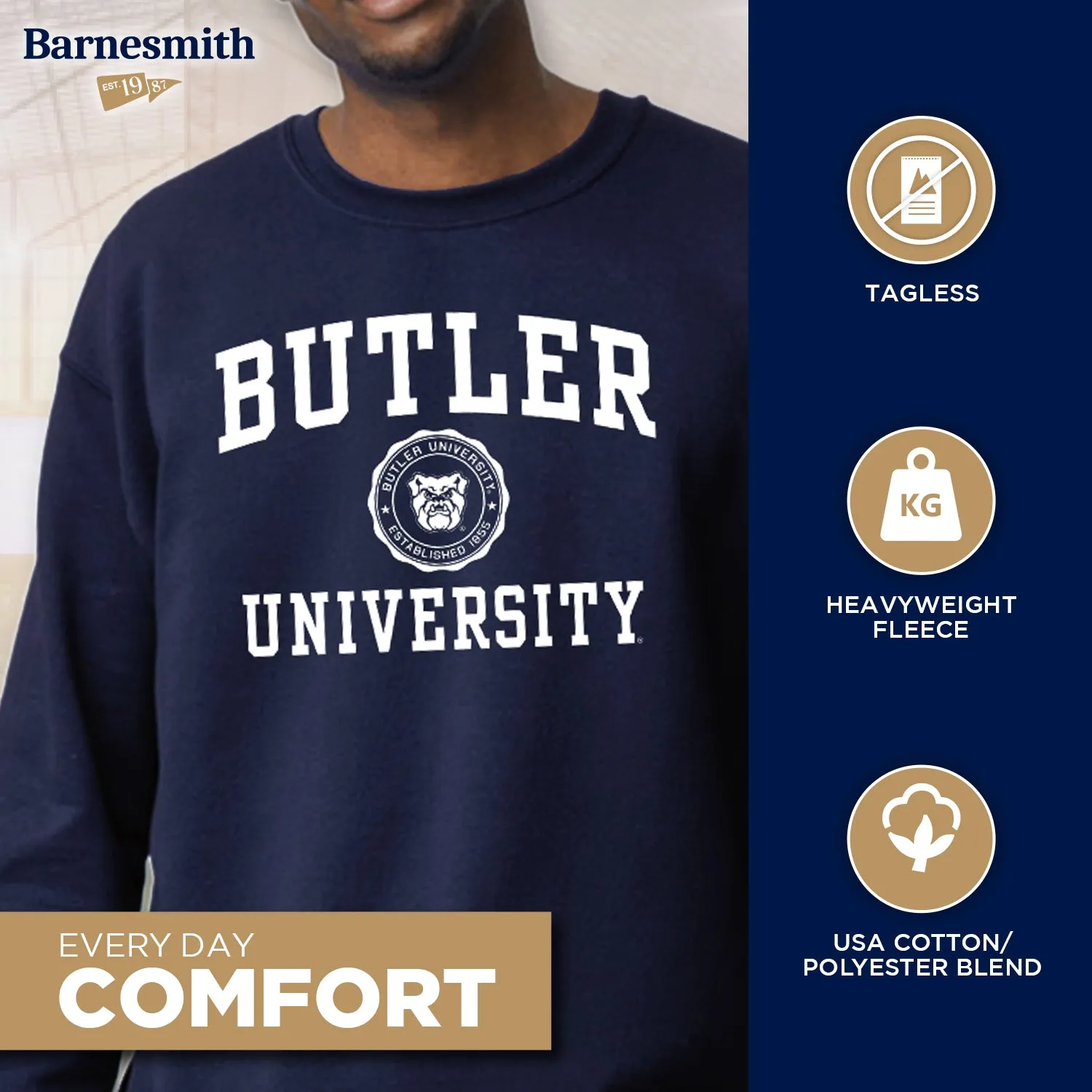 Butler University Heritage Sweatshirt (Navy) sold by Barnesmith product image thumbnail 3