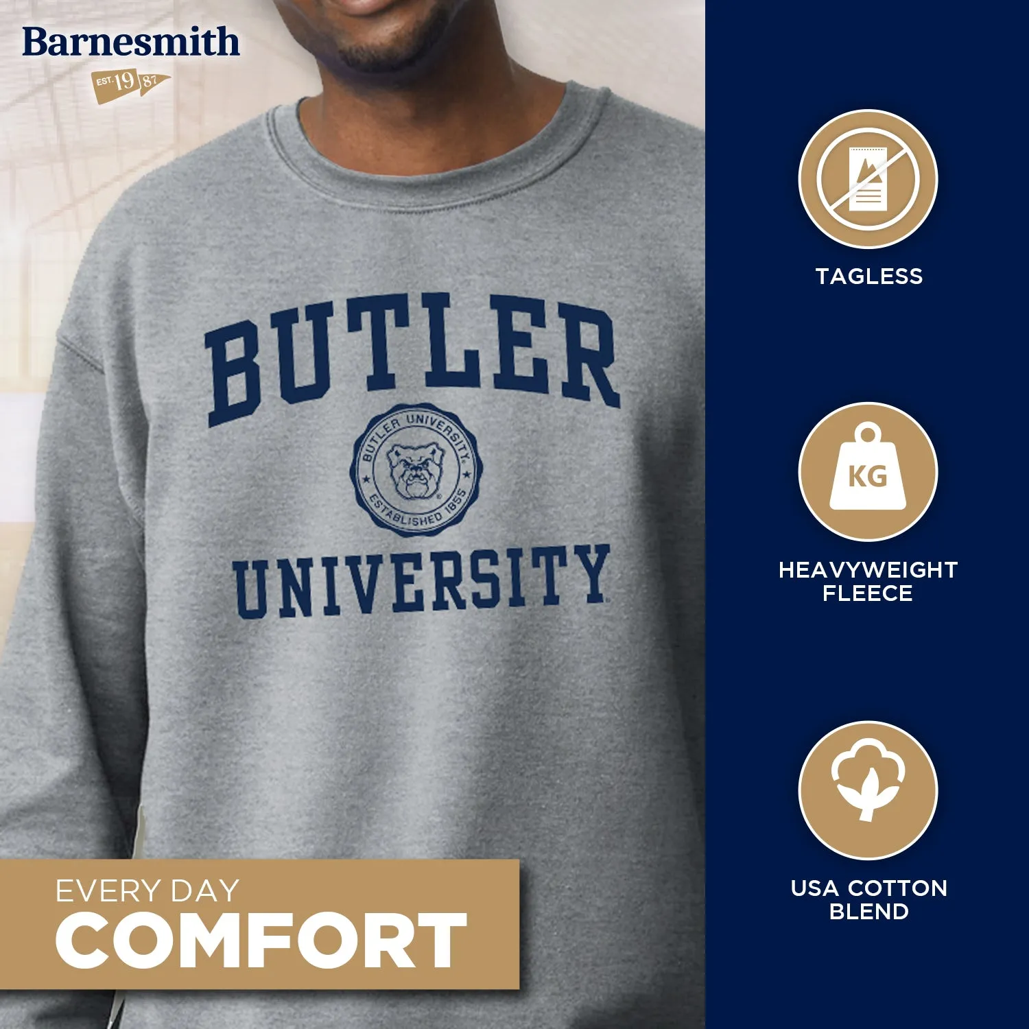 Butler University Heritage Sweatshirt (Charcoal Grey) sold by Barnesmith product image thumbnail 3