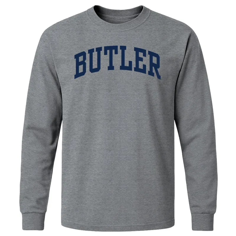 Butler University Classic Long Sleeve T-Shirt (Charcoal Grey) sold by Barnesmith