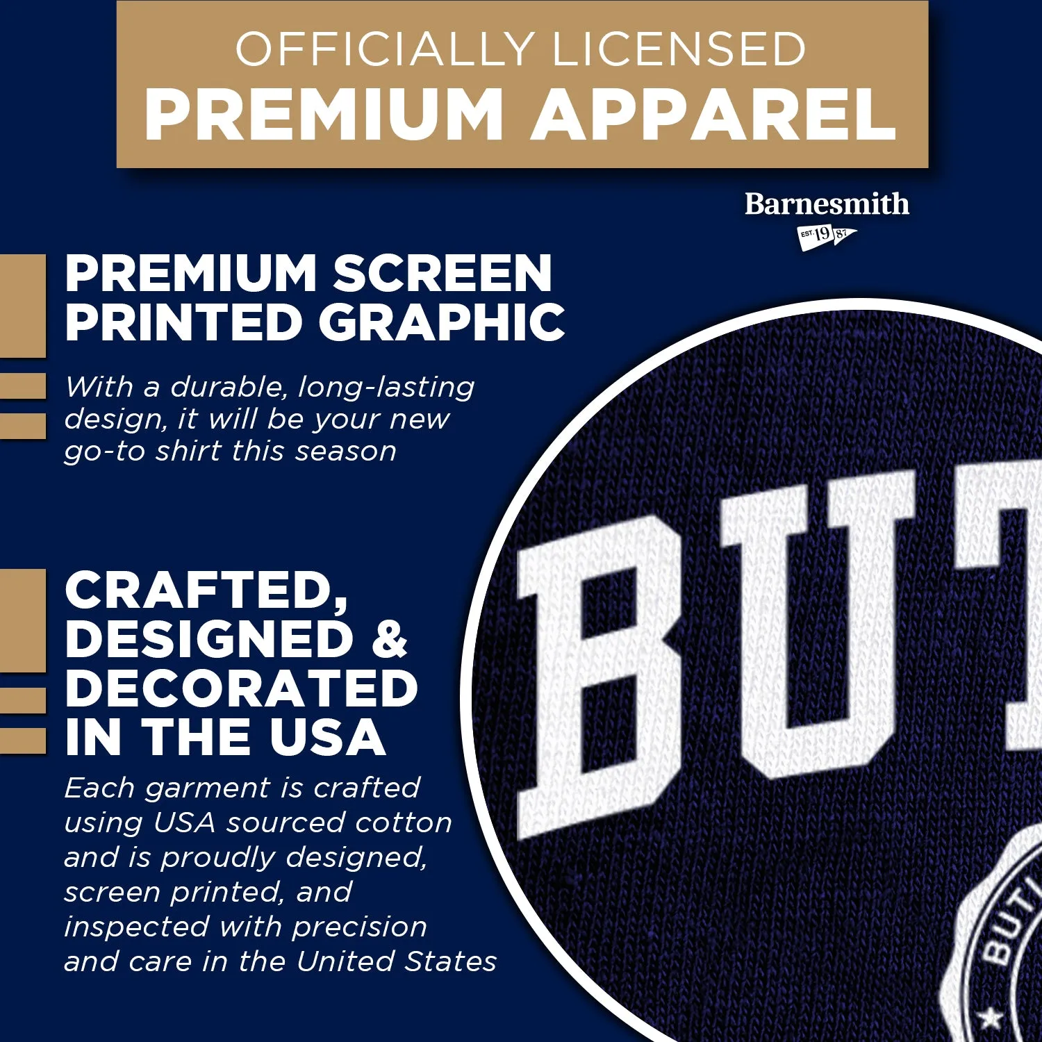 Butler University Heritage T-Shirt (Navy) sold by Barnesmith product image thumbnail 4