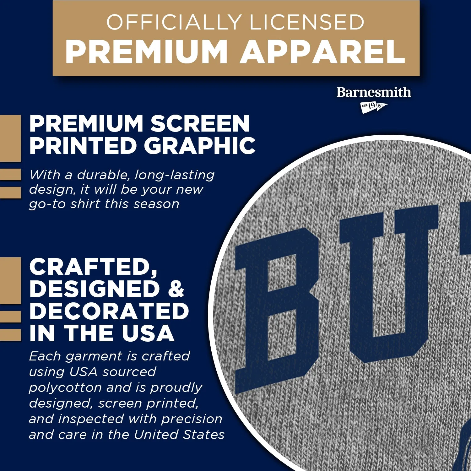 Butler University Heritage T-Shirt (Charcoal Grey) sold by Barnesmith product image thumbnail 4
