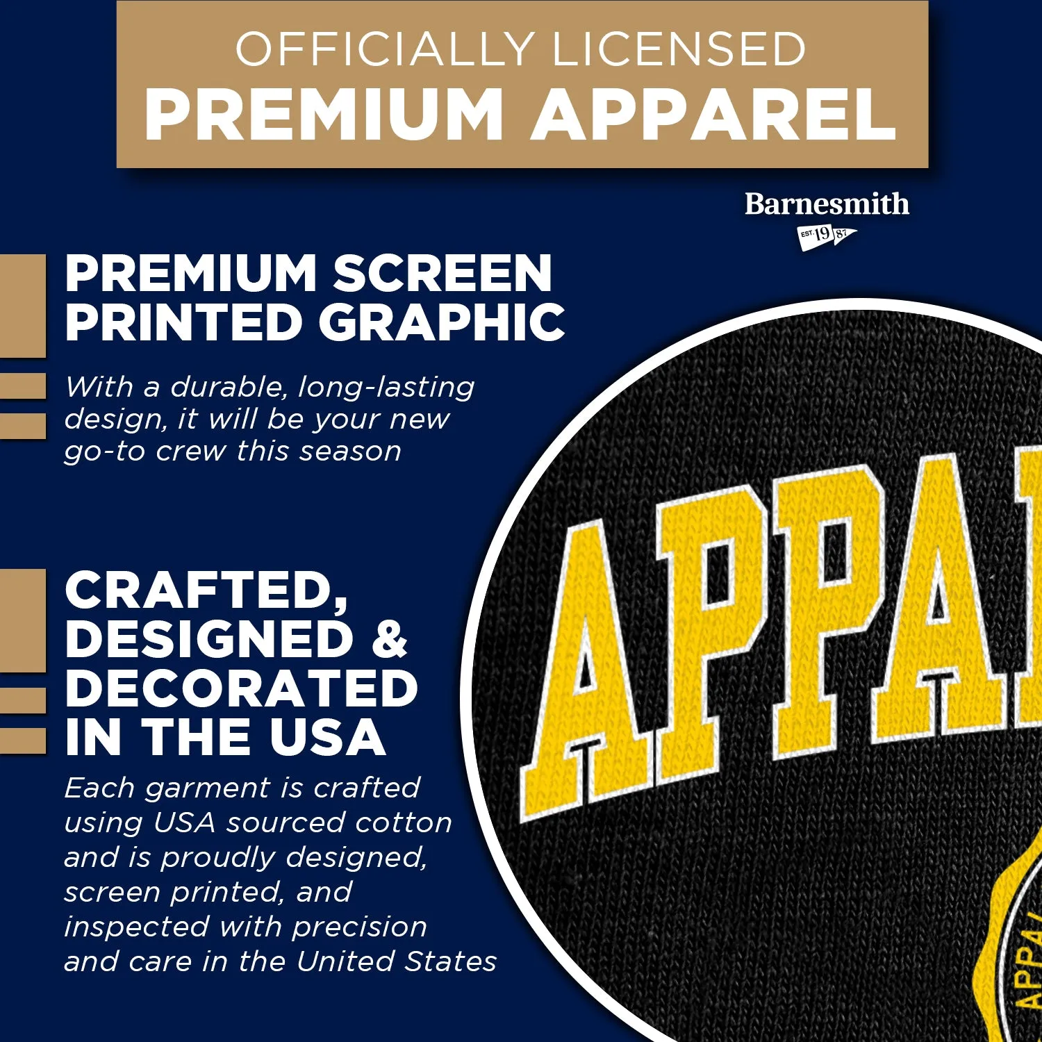 Appalachian State University Heritage Sweatshirt (Black) sold by Barnesmith product image thumbnail 4