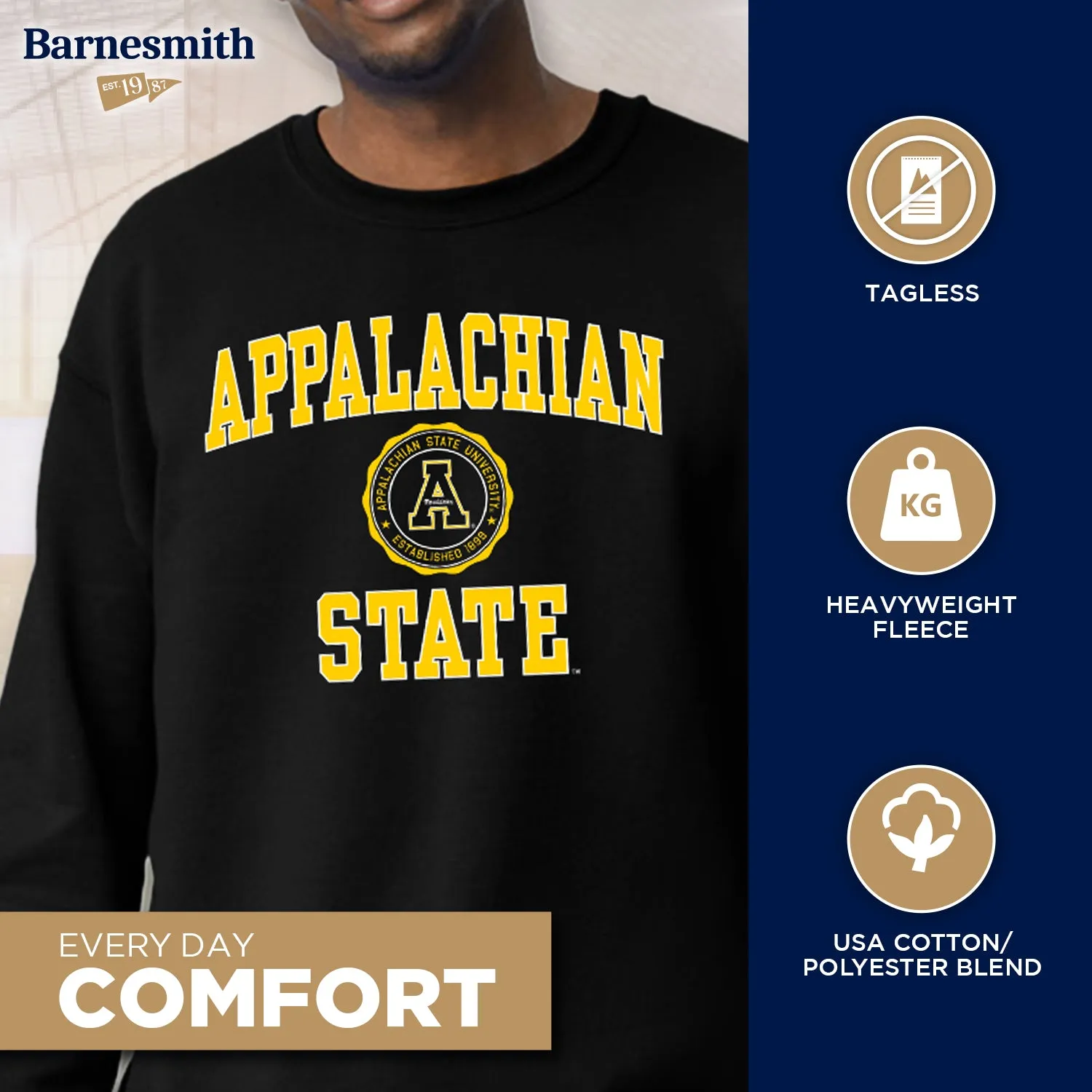 Appalachian State University Heritage Sweatshirt (Black) sold by Barnesmith product image thumbnail 3