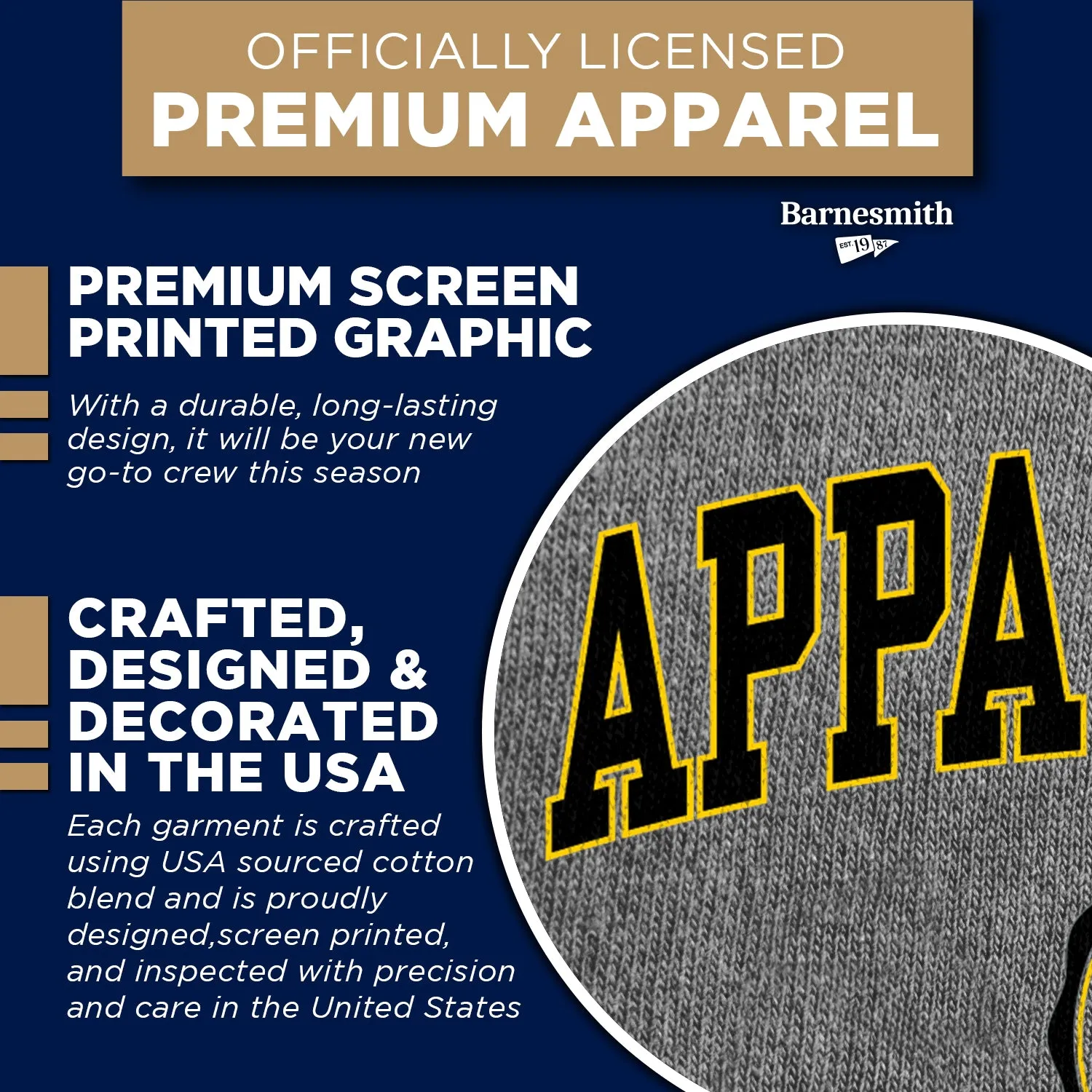 Appalachian State University Heritage Sweatshirt (Charcoal Grey) sold by Barnesmith product image thumbnail 4