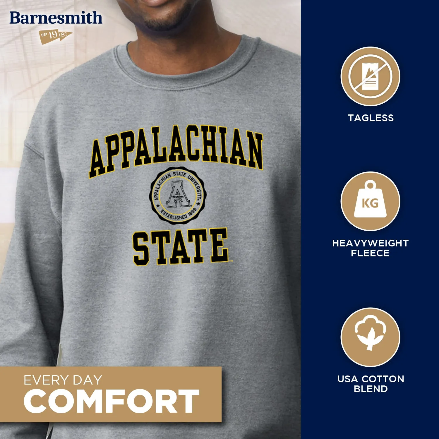 Appalachian State University Heritage Sweatshirt (Charcoal Grey) sold by Barnesmith product image thumbnail 3