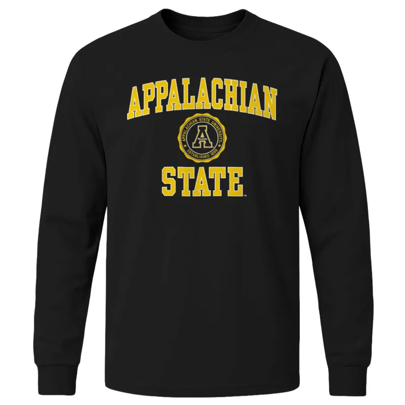 Appalachian State University Heritage Long Sleeve T-Shirt (Black) sold by Barnesmith