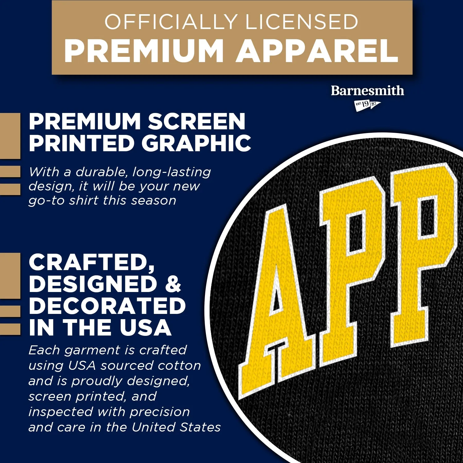 Appalachian State University Classic T-Shirt (Black) sold by Barnesmith product image thumbnail 4