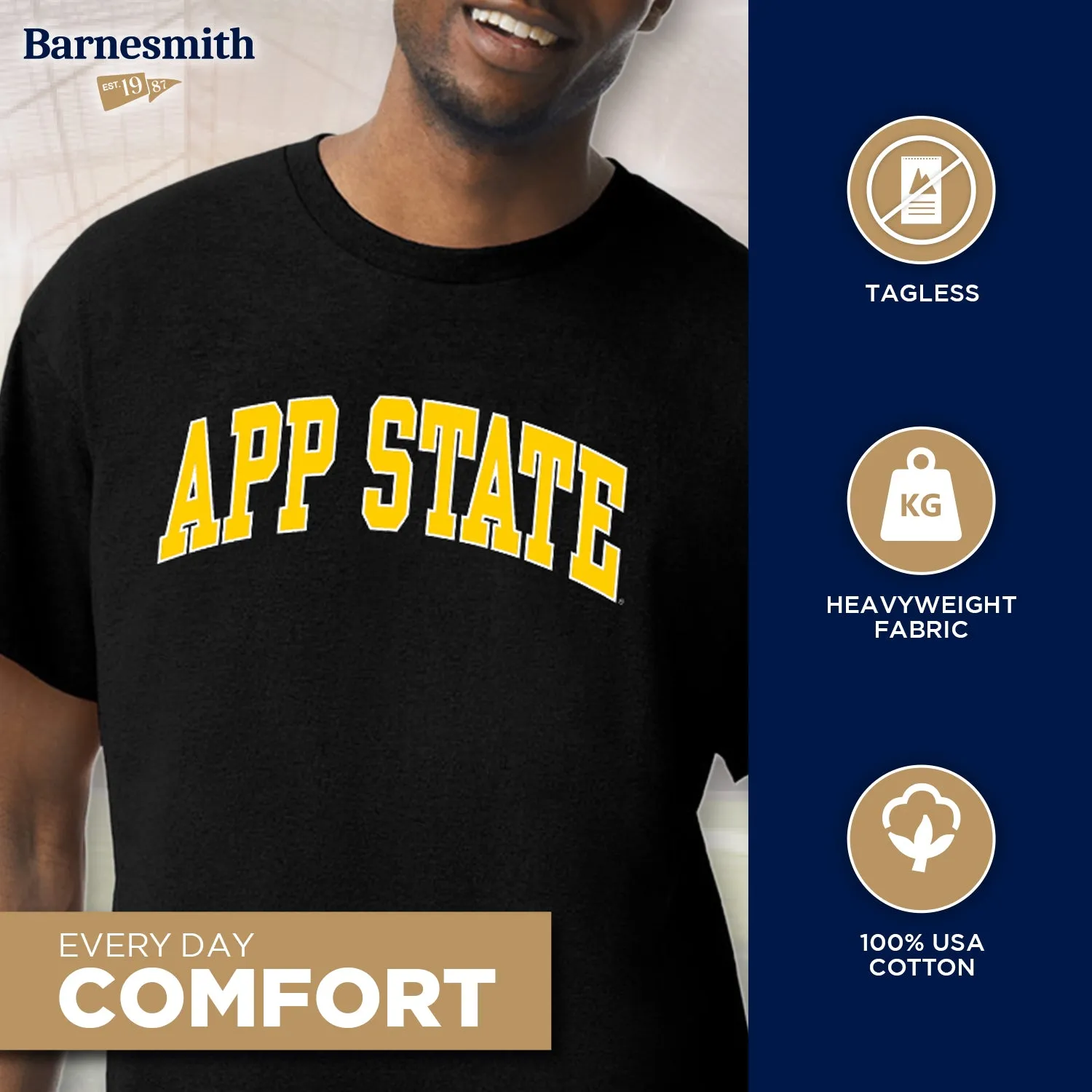Appalachian State University Classic T-Shirt (Black) sold by Barnesmith product image thumbnail 3