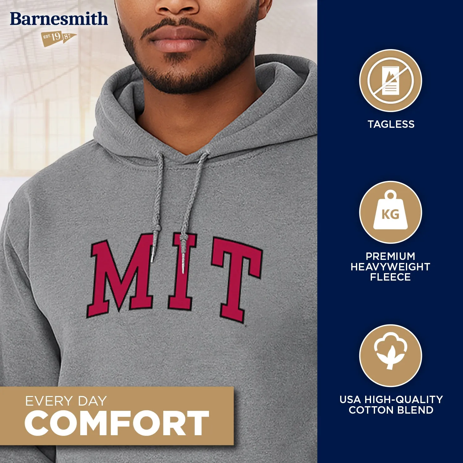 MIT Essential Hooded Sweatshirt (Grey) sold by Barnesmith product image thumbnail 3