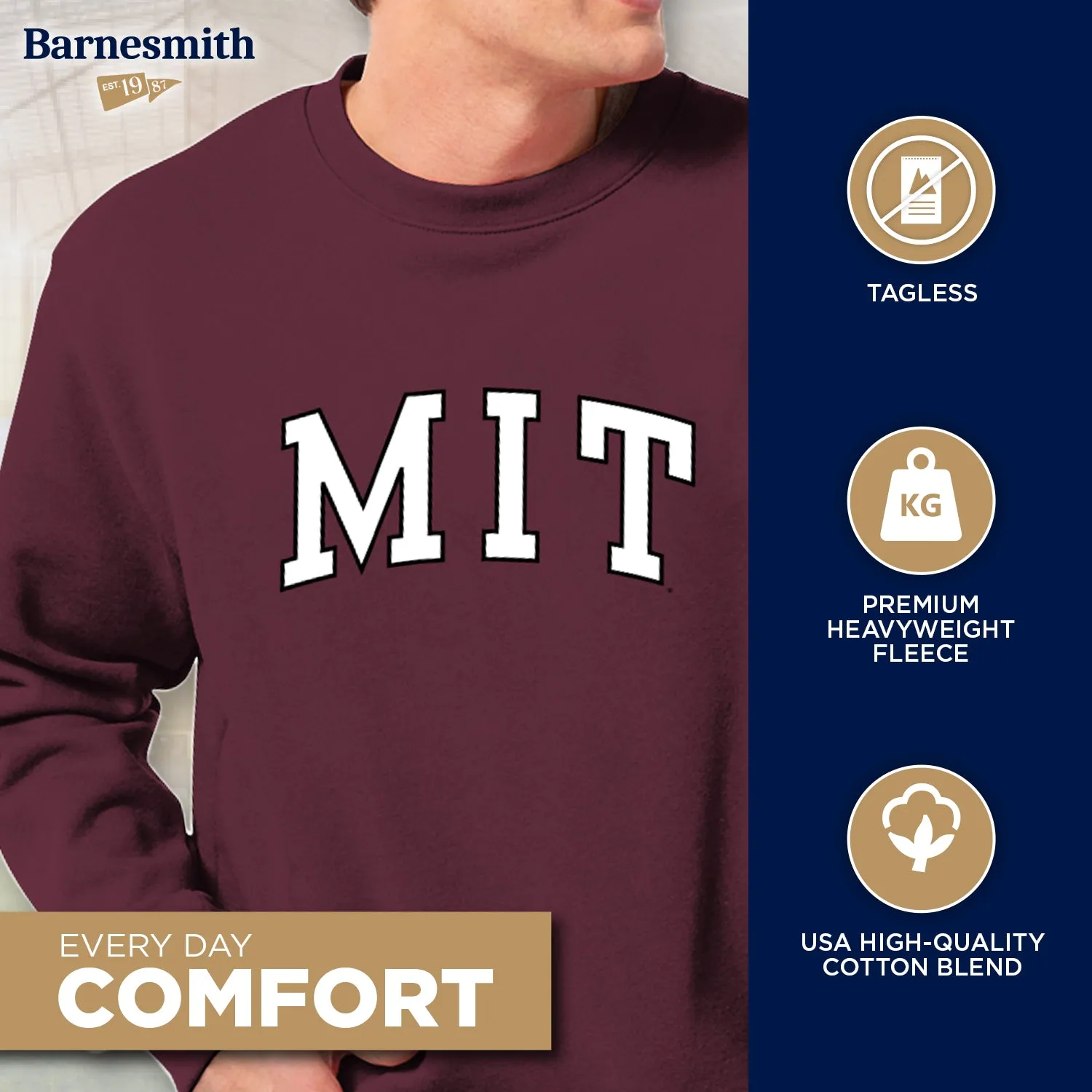 MIT Essential Sweatshirt (Maroon) sold by Barnesmith product image thumbnail 3