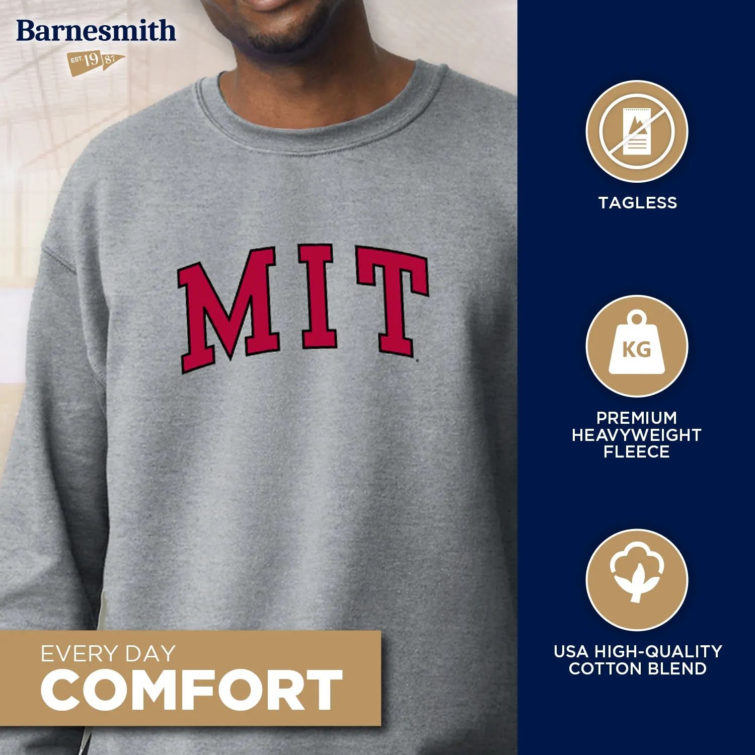 MIT Essential Sweatshirt (Heather Grey) sold by Barnesmith product image thumbnail 3