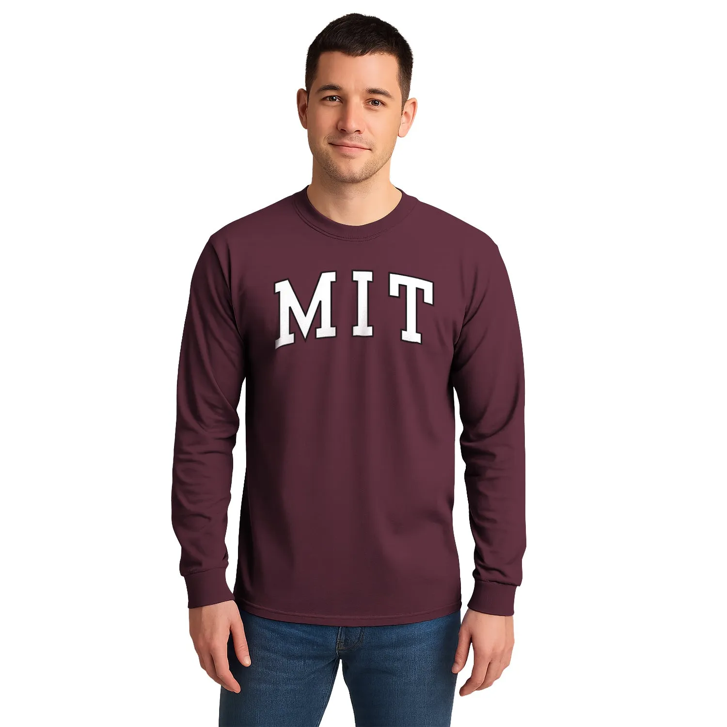 MIT Long Sleeve T-Shirt Classic (Maroon) sold by Barnesmith product image thumbnail 2