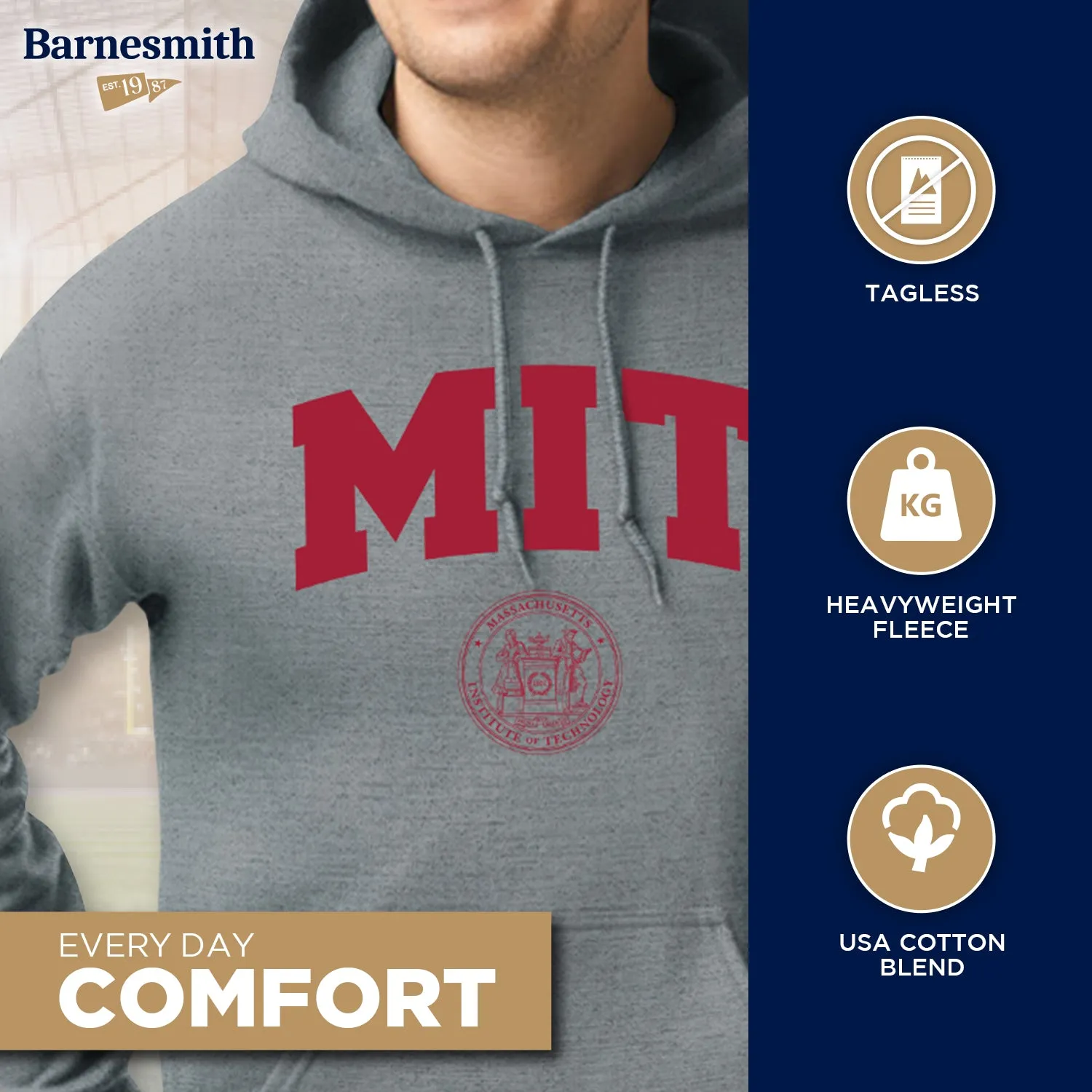 MIT Heritage Hooded Sweatshirt (Charcoal Grey) sold by Barnesmith product image thumbnail 3