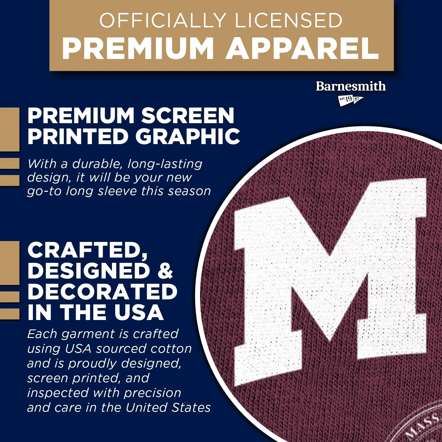 MIT Heritage Long Sleeve T-Shirt (Maroon) sold by Barnesmith product image thumbnail 4