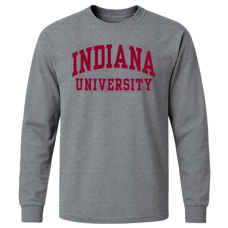Indiana University Classic Long Sleeve T-Shirt (Charcoal Grey) sold by Barnesmith